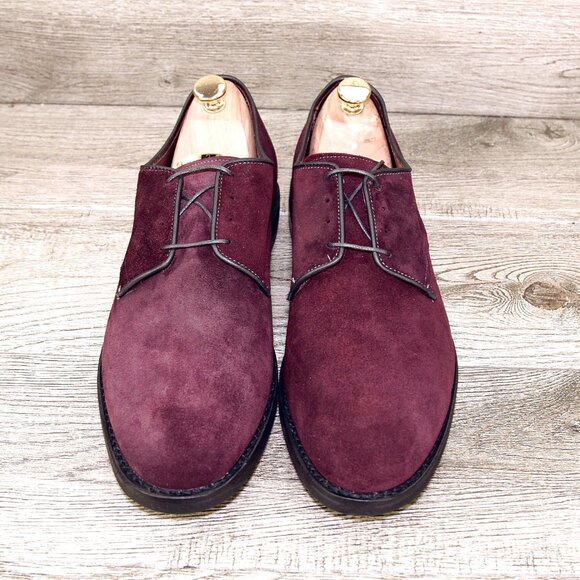 *NIB* $345 Allen Edmonds NOMAD Plain Toe 10.5 D Burgundy Suede * add $15 Trees - Picture 2 of 13